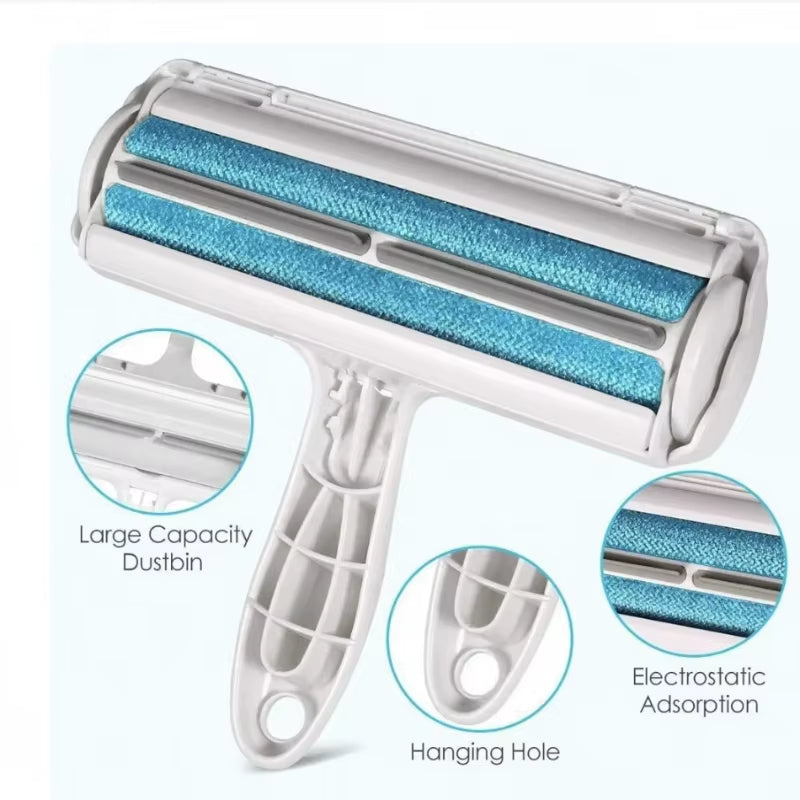 1PC Reusable Pet Hair Removal Mitts & Rollers for Cat & Dog-Self-Cleaning Lint Roller Set for Furniture Couch Carpet